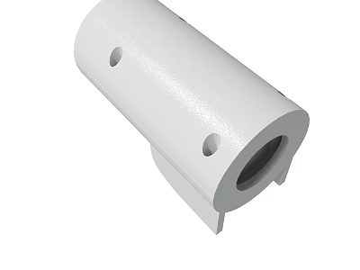 White Cylindrical Industrial Mechanical Component With Holes And Base Design 3d model