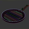 Durable Cast Iron Grill Pan With Non Stick Surface For Kitchen Cooking 3d model