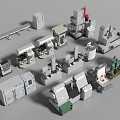 modern industrial equipment plant equipment 3d model