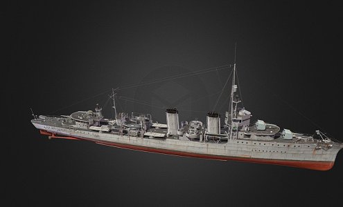 modern warship destroyer weapon ship cruiser ship 3d model