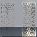 Elegant White Swing Doors With Ornate Carved Patterns In Modern Interior 3d model