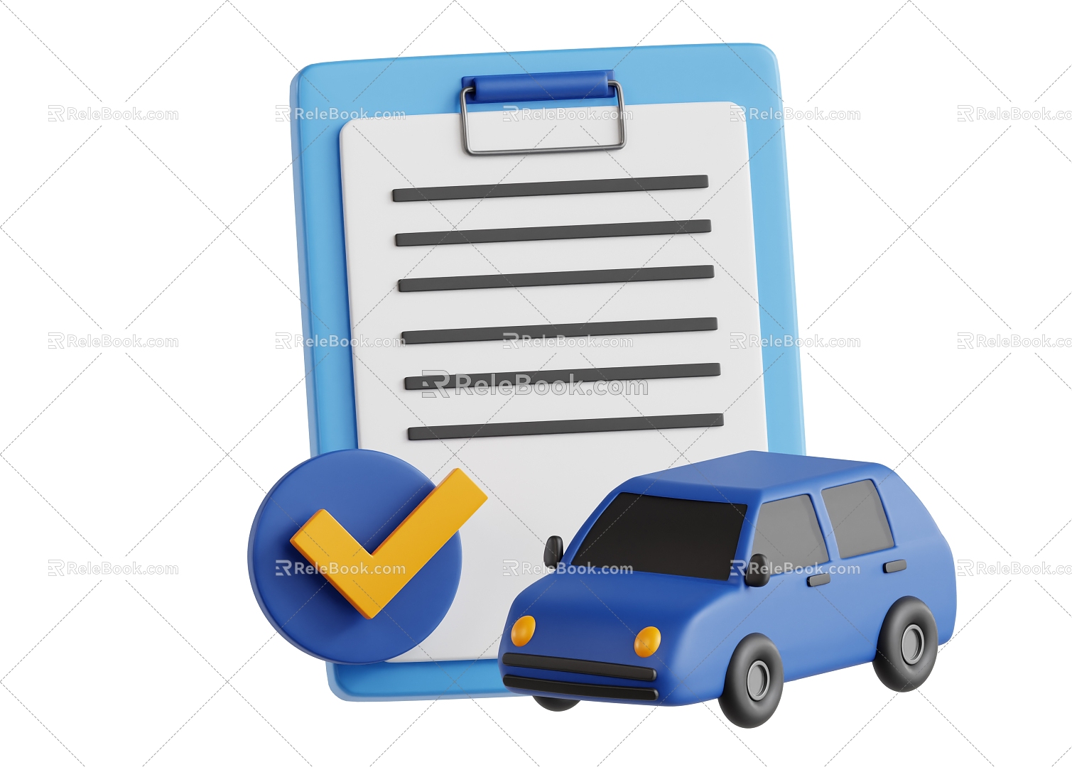 Cartoon Car Cartoon Record Book Cartoon Scene Animation Scene 3d model