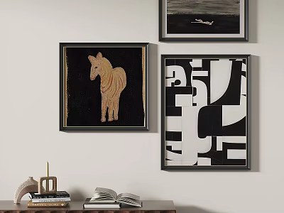 French retro abstract decorative painting 3d model
