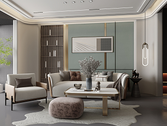 modern living room 3d model