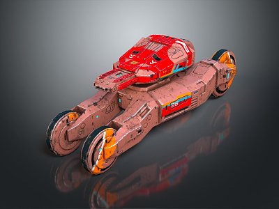 Sci-fi Tank Sci-fi Racing Cartoon Tank Sci-fi Vehicle 3d model