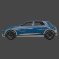 Hyundai Modern Blue SUV with Black Roof UK Plate and Stylish Black Wheels