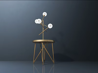 Modern Golden Branch Design Table Lamp With Multiple Bulbs And Metallic Stand 3d model