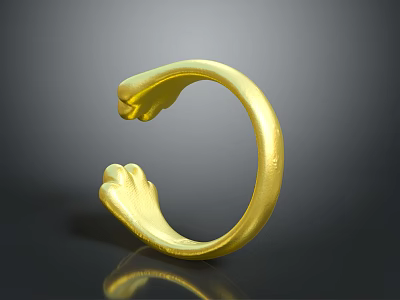 Elegant Gold Ring With Unique Leaf Petal Design Shiny Metallic Fashion Accessory 3d model