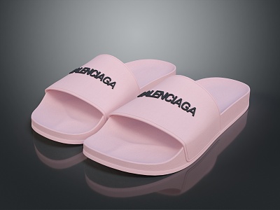 Plastic Slippers Flat Floor Slippers Leather Slippers Casual Slippers Sandals Beach Shoes Bubble Shoes 3d model