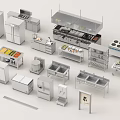 Commercial Kitchen Equipment Collection With Stainless Steel Appliances And Workstations