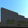 Aerial Planning of Modern Commercial Building With Roads Trees and Vehicles