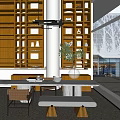 Modern Library Hansheng Library Reading Area 3d model