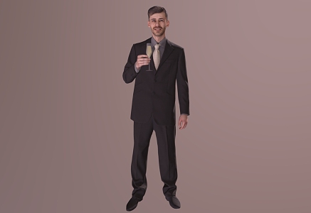 Business Men's Suit Men's Handsome Men 3d model