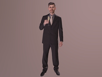 Business Men's Suit Men's Handsome Men 3d model