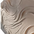 Modern 3D Wainscoting Wall Panel With Elegant Curved Wave Pattern For Interior Design 3d model