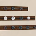 Modern Wooden Switch Panels With Multiple Round Buttons For Home Wall Mounting 3d model