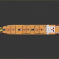 Red and White Cargo Ship With Yellow Deck Cranes and White Superstructure