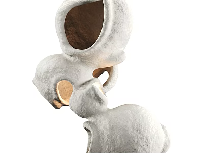 Unique White Modern Chandelier With Artistic Irregular Hollow Design For Contemporary Interior Spaces 3d model