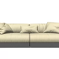 Modern double sofa multiplayer sofa 3d model