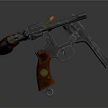 Two Different Sizes Revolvers With Metal Body And Brown Wooden Grips On Dark Background