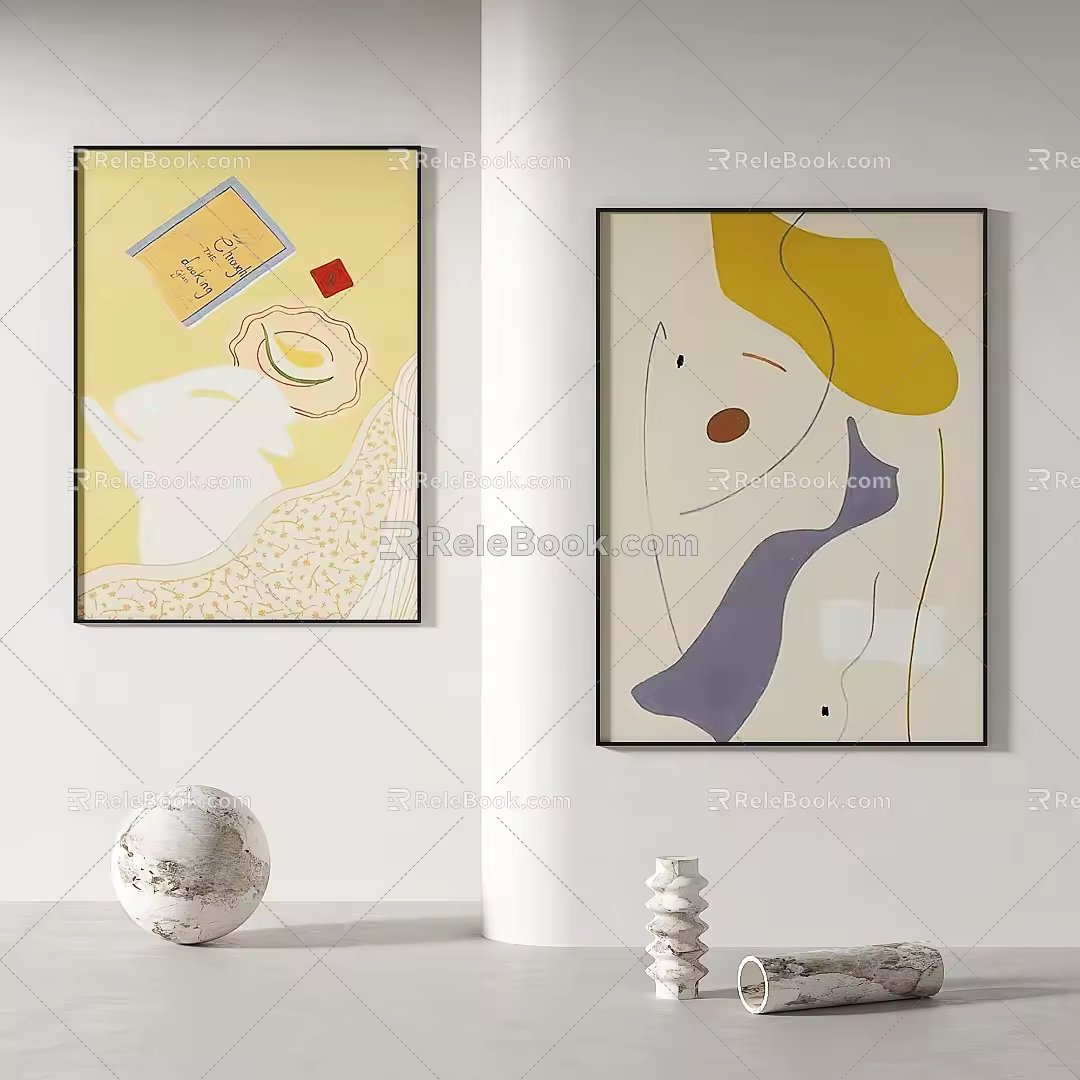 Simple abstract decorative painting 3d model
