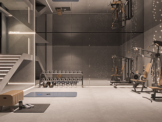 Modern Gym Basement 3d model