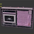 Vintage Cassette Recorder With Retro Design Tape Slot And Speaker Grille