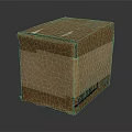 Brown Cardboard Box Wrapped In Clear Tape With Barcode Label For Shipping 3d model
