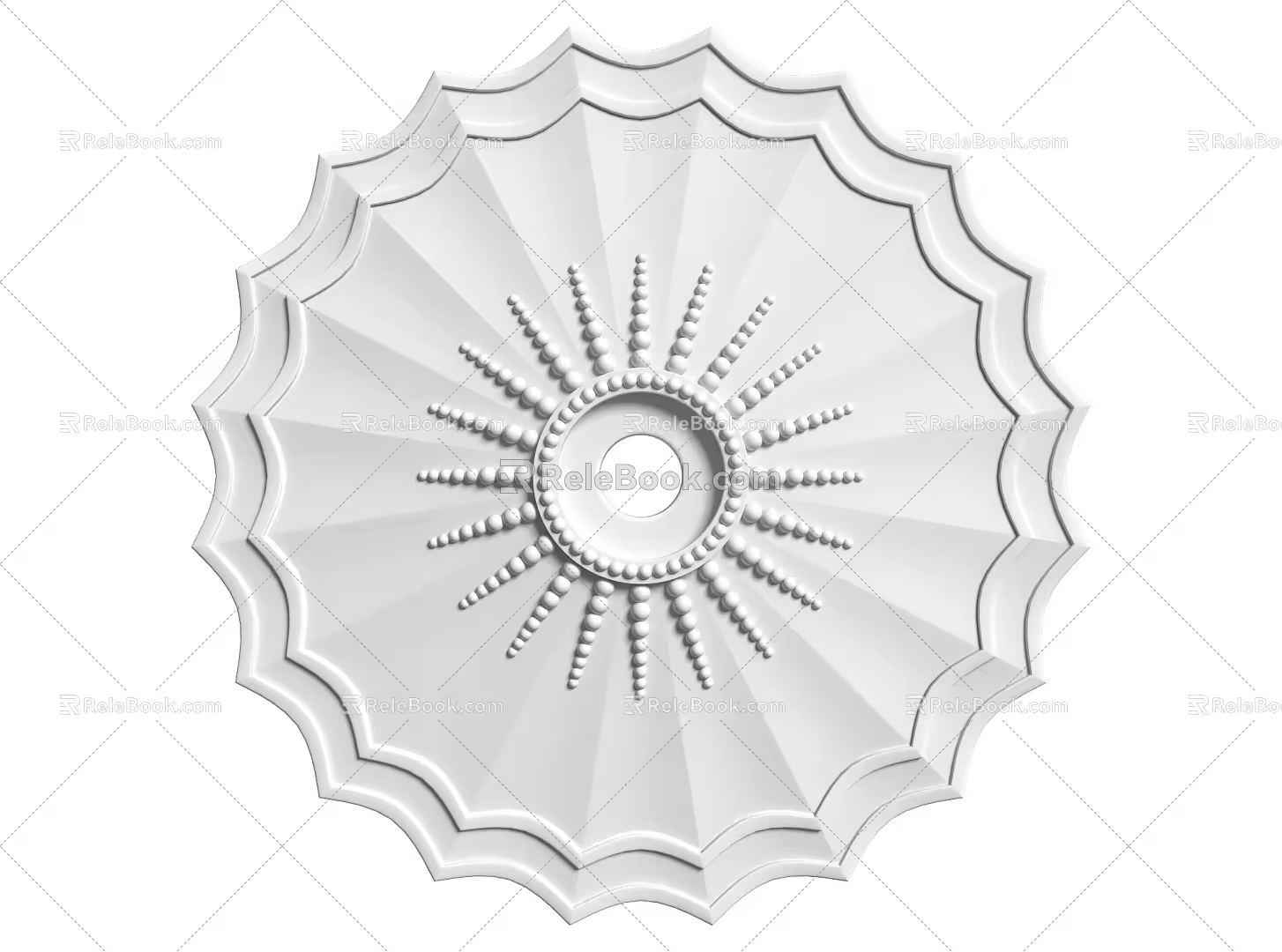European-style lamp panel gypsum component carved 3d model