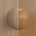 Wooden Spherical Component With Two Tone Wood Grain Finish Against Wooden Panel Background