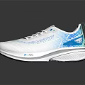 White and Blue Stylish Sneakers With Light Pattern And Comfortable Design 3d model