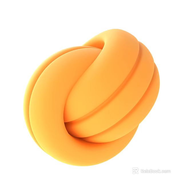 Modern Orange Knot Shaped Decorative Ornament Combination For Home Decoration 3d model 