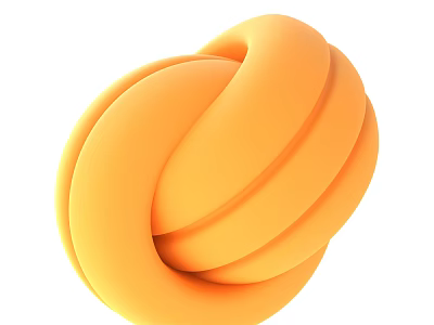 Modern Orange Knot Shaped Decorative Ornament Combination For Home Decoration 3d model