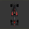 Black and Red McLaren Formula 1 Car With Streamlined Design Large Tires and Driver