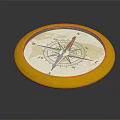 Decorative Ornament Set With Golden Frame Compass And Map Background Design 3d model