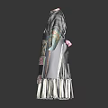 Traditional Chinese Clothing With Intricate Embroidered Sleeves Colorful Stripes And Fringed Hem