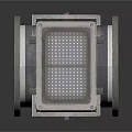 Industrial Metal Pipe Equipment With Flange Connections And Square Grille Frame