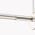 Modern Stylish Pendant Light Design With Linear Glass And Circular Metal Ring Fixture