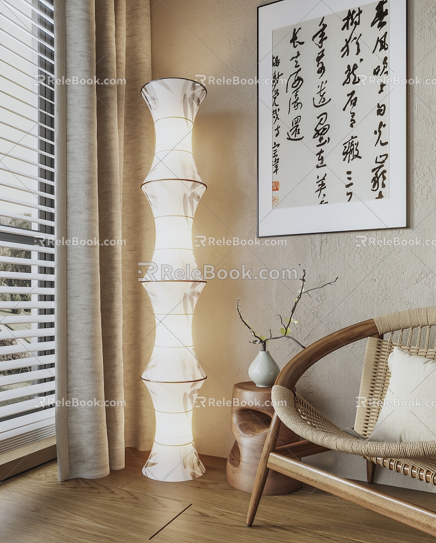 New Chinese Floor Lamp Zen Floor Lamp Bamboo Tube Floor Lamp Atmosphere Decorative Lamp Reading Lamp model