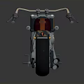 Classic Cruiser Motorcycle Featuring Red Body Blue Leather Seat And Chrome Accents