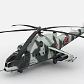 Camouflage Painted Military Helicopter Side View With Red Star Number 27