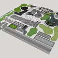 Garden Landscape Design With Shaped Green Areas Stone Pathways And Decorative Elements