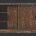 Wooden Entryway Console Cabinet with Storage Doors and Open Shelves Natural Brown Finish Modern Design