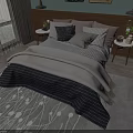 Cozy Modern Double Bed With Wooden Headboard Bedside Tables And Window View