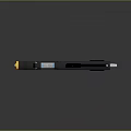 Futuristic Black And Yellow Blaster With Ergonomic Grip And Tactical Design