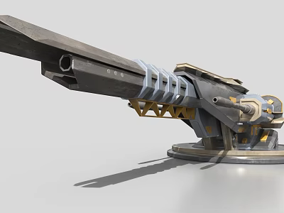 Heavy Duty Industrial Equipment Featuring Metal Mechanical Arm Supporting Frame And Yellow Accents 3d model