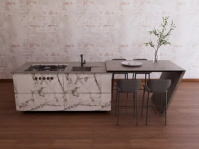 Modern Island TAIGHAI Dining Table and Chair Stove 3d model