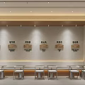 Modern Mall Shop With Glass Facade Display Shelves Tables And Green Plants