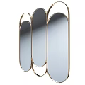 Modern Luxury Gold Frame Multi Panel Mirror for Interior Decorative Design 3d model