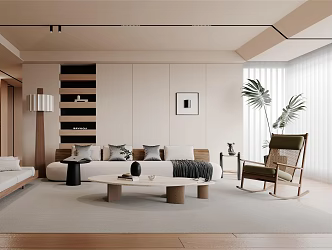 Quiet Living Room Middle Ancient Sofa Combination Entrance 3d model